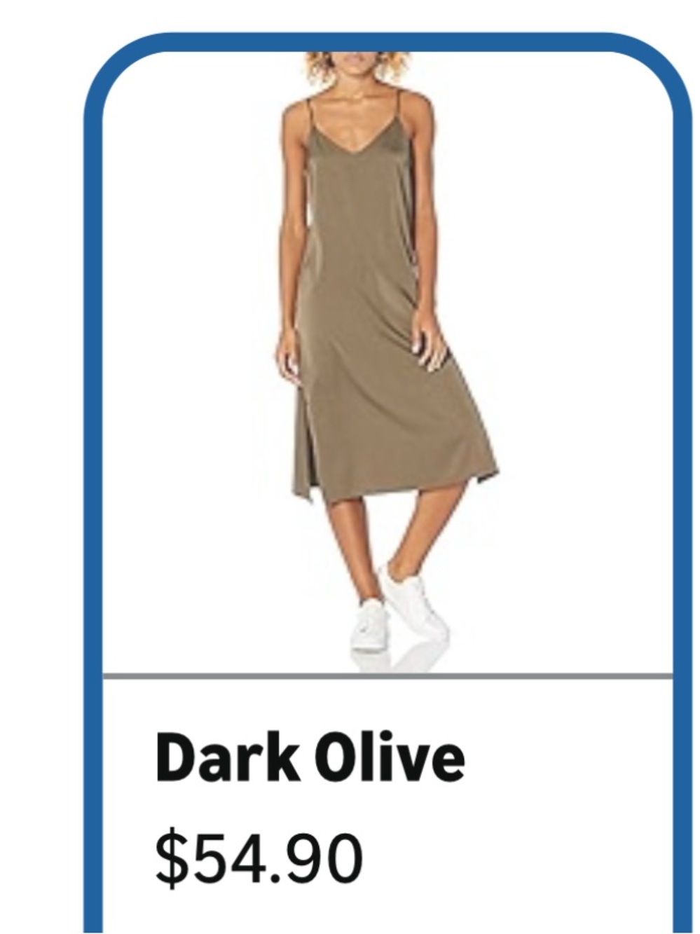 NWT The Drop Dark Olive M Slip Dress with Spaghetti Straps